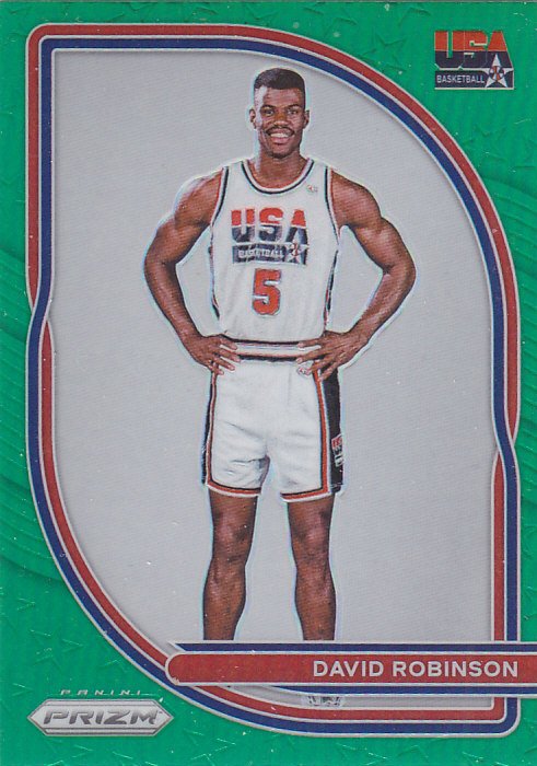 NBA帕尼尼球星卡Prizm2021特卡美国队绿折射凑套#5大卫罗宾逊
