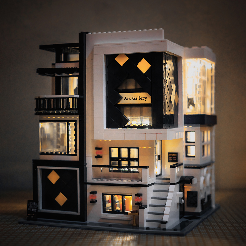 宇星艺术馆城市街景建筑系列益智拼装小颗粒积木模型玩具16043