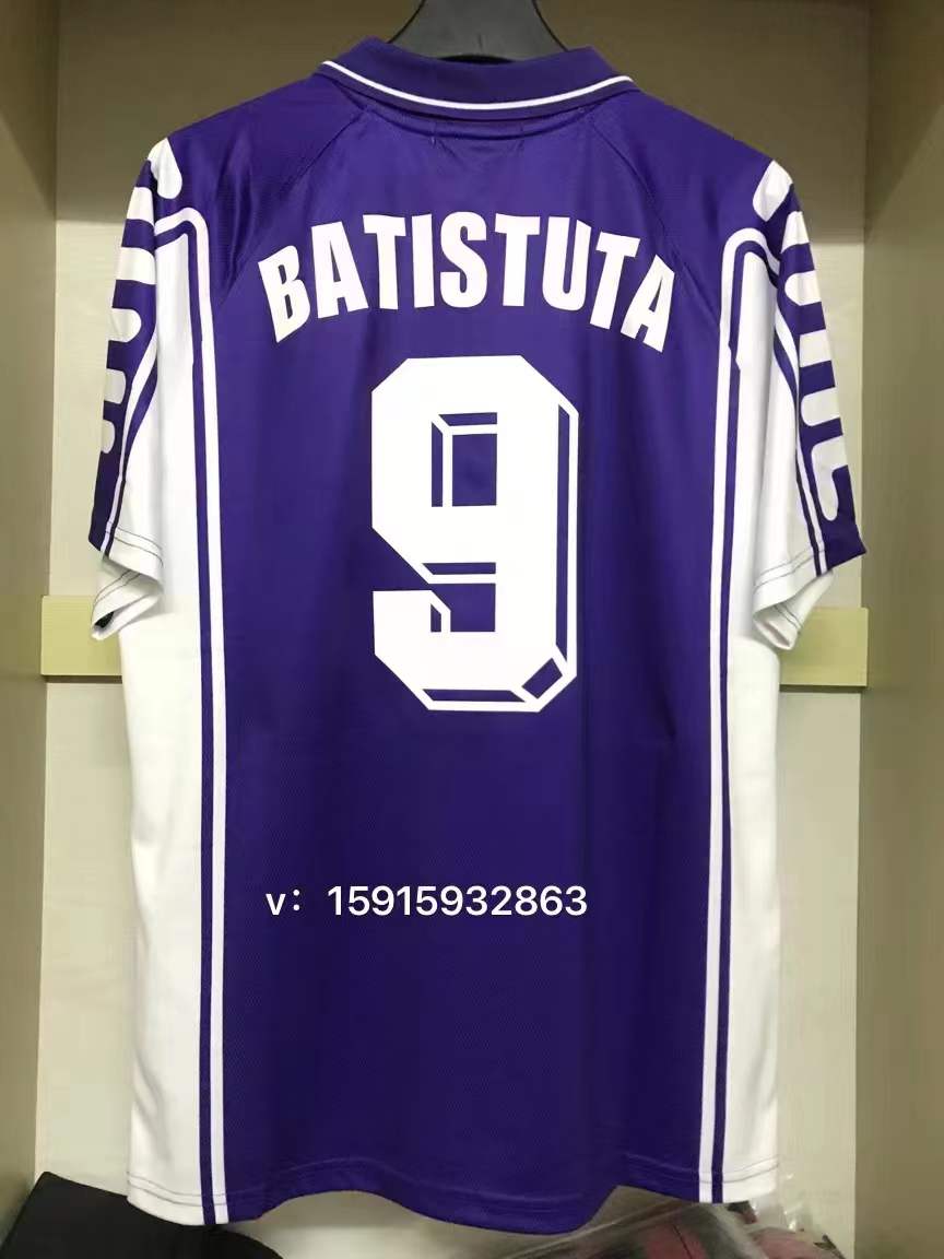 1999-00佛罗伦萨一代战神9号巴蒂紫百合紫色巅峰阵容经典短袖球衣