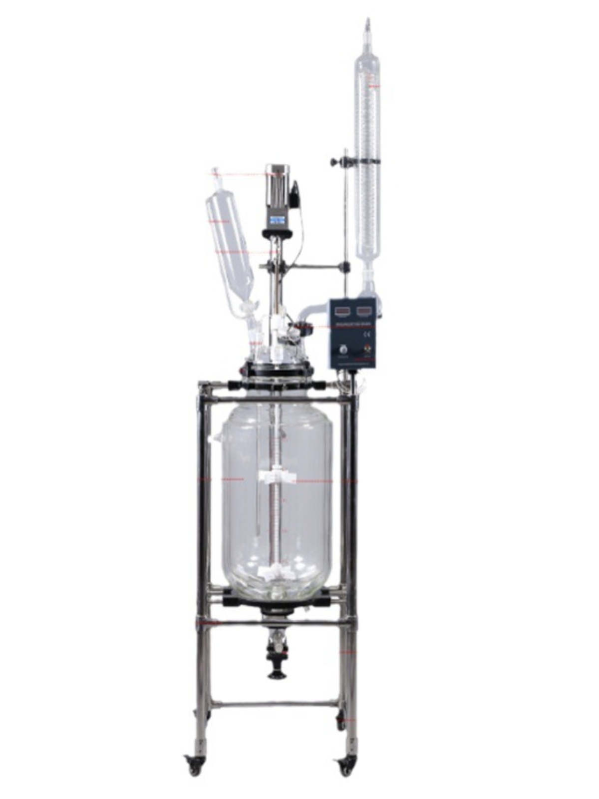 促6明投专业生 产S212100L双层玻璃反应釜 实验室玻璃反应釜80L品