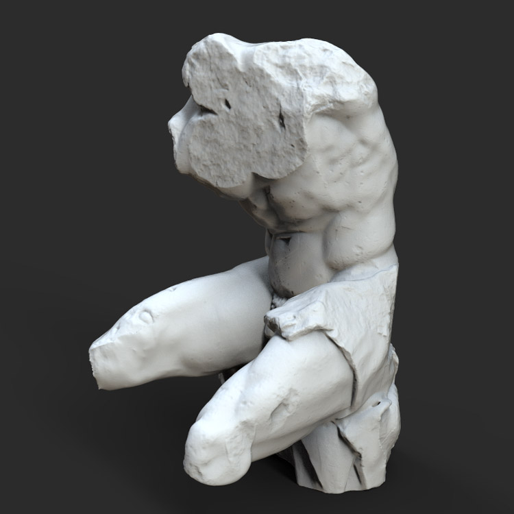 3d打印图纸模型希腊罗马雕像STL残缺男性圆雕图F3713