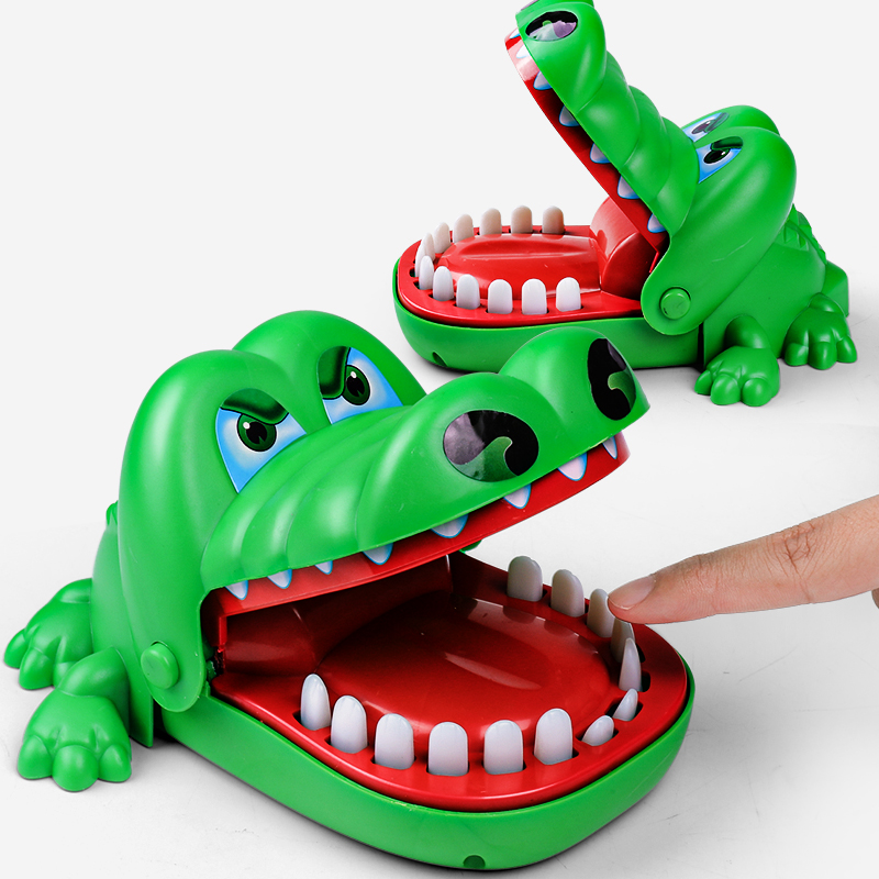 咬手指小鳄鱼儿童恐龙互动玩具男孩按牙齿大鲨鱼咬人嘴巴拔牙咬手