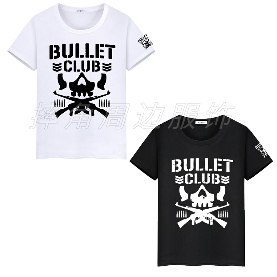 NJPW子弹帮俱乐部Bullet Club短袖T恤摔角经典印花圆领宽松上衣潮