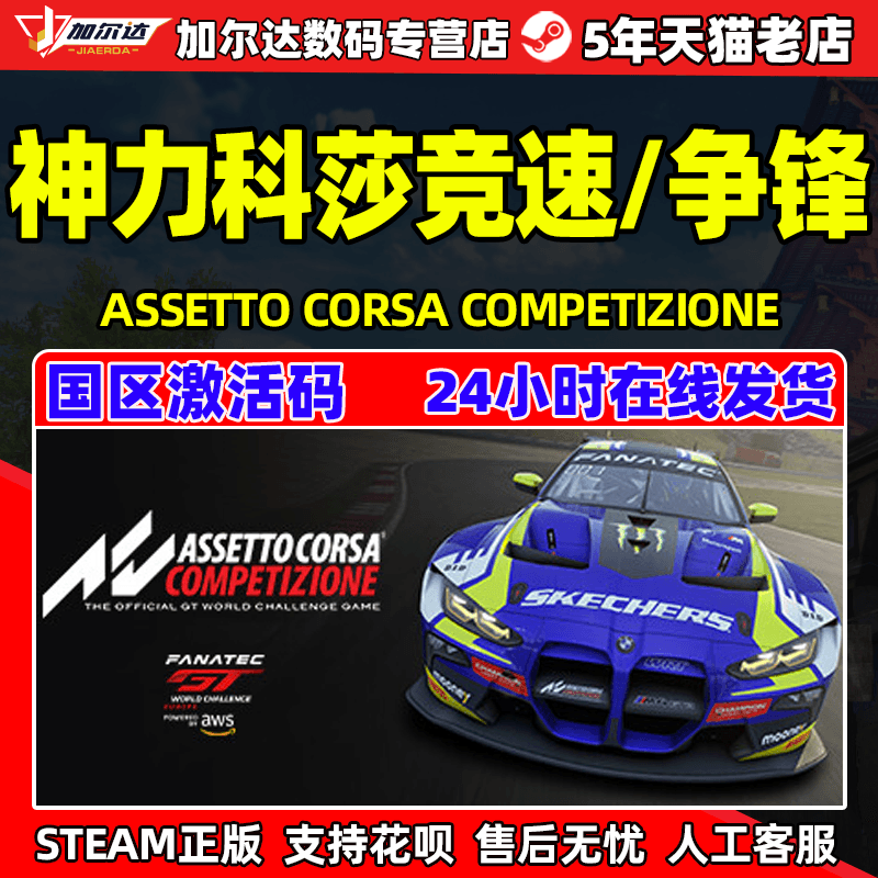 Steam正版 中文PC游戏acc神力科莎:争锋 竞速 Assetto Corsa Competizione 挑战者扩展包 国区激活码cdkey