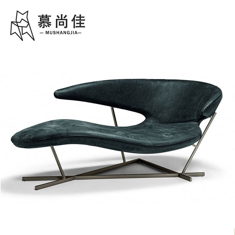意式轻奢设计师异形单人沙发贵妃躺椅玻璃钢个性蝙蝠造型休闲椅