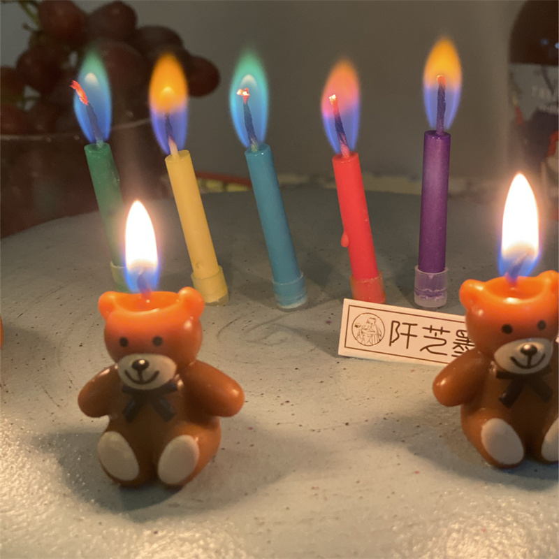 网红彩焰ins生日蛋糕用蜡烛灯浪漫创意儿童烛光晚餐气氛布置表白