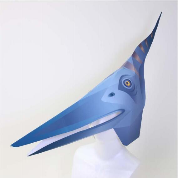 儿童益智DIY立体手工制作恐龙面具翼龙翼手龙头套头饰3D纸质模型