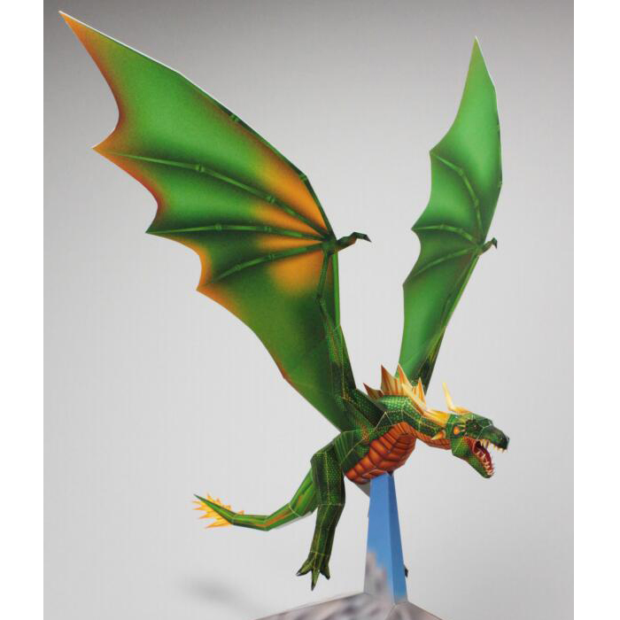 儿童手工折纸DIY拼装立体3D纸质模型西方神话动物龙喷火飞龙恶龙