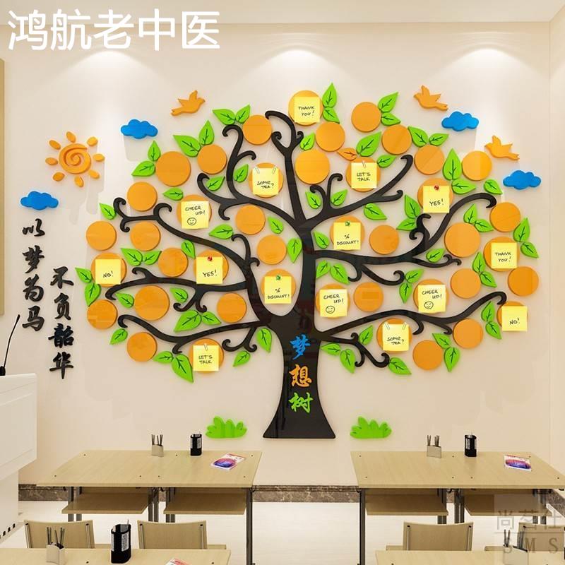 梦想树班级文化目标墙贴中小学教室布置幼儿园许愿树照片墙装饰画
