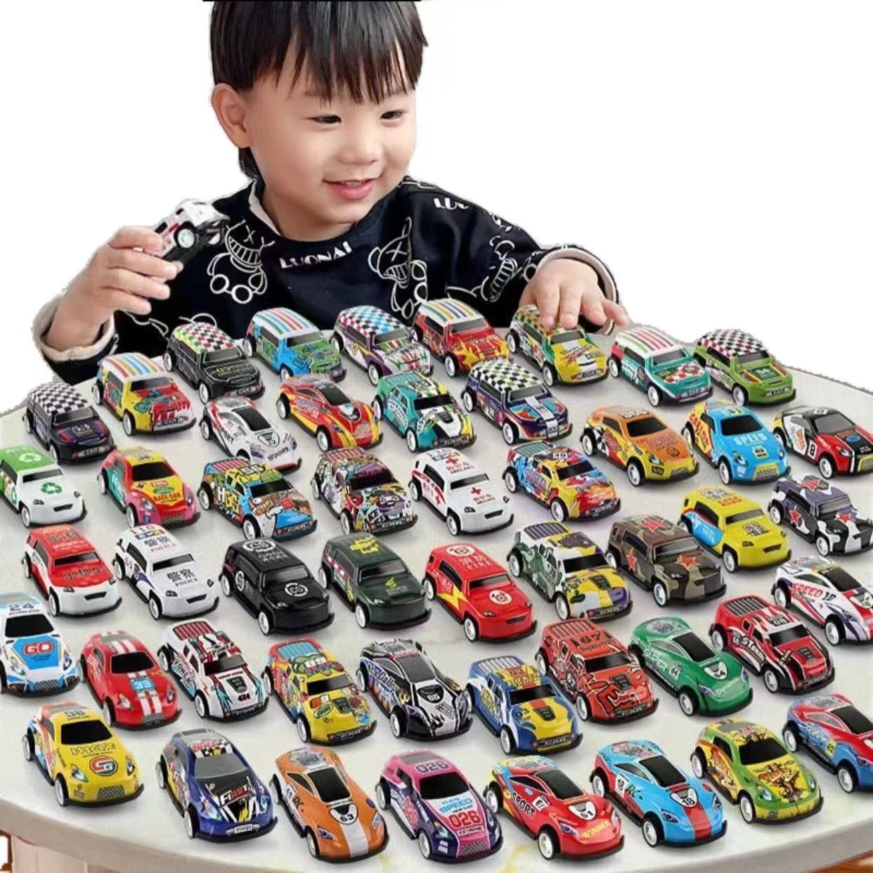 合金小汽车迷你铁皮回力赛车宝宝玩具玩具车惯性女孩儿童男孩仿真