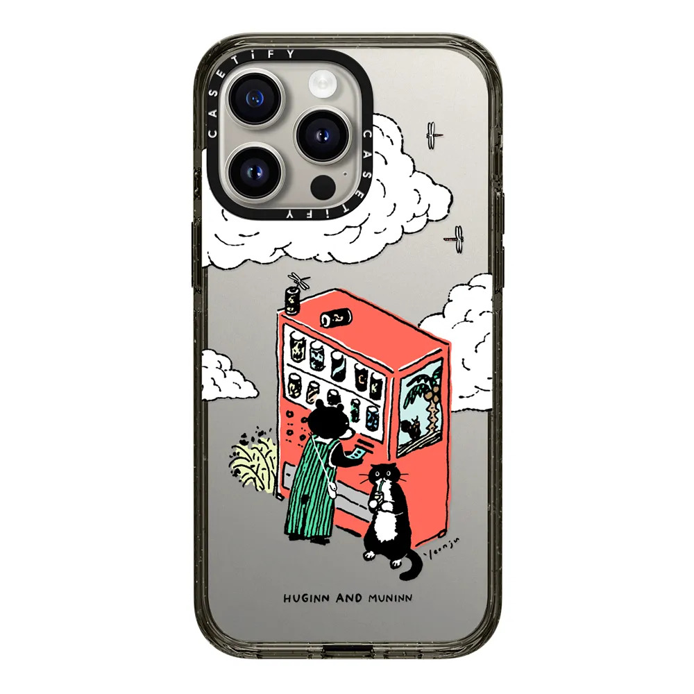 YEON JU贩卖机casetify适用苹果iPhone15Pro Max磁吸手机壳14/13/12奶牛猫插画卡通可爱少女心全包防摔保护套