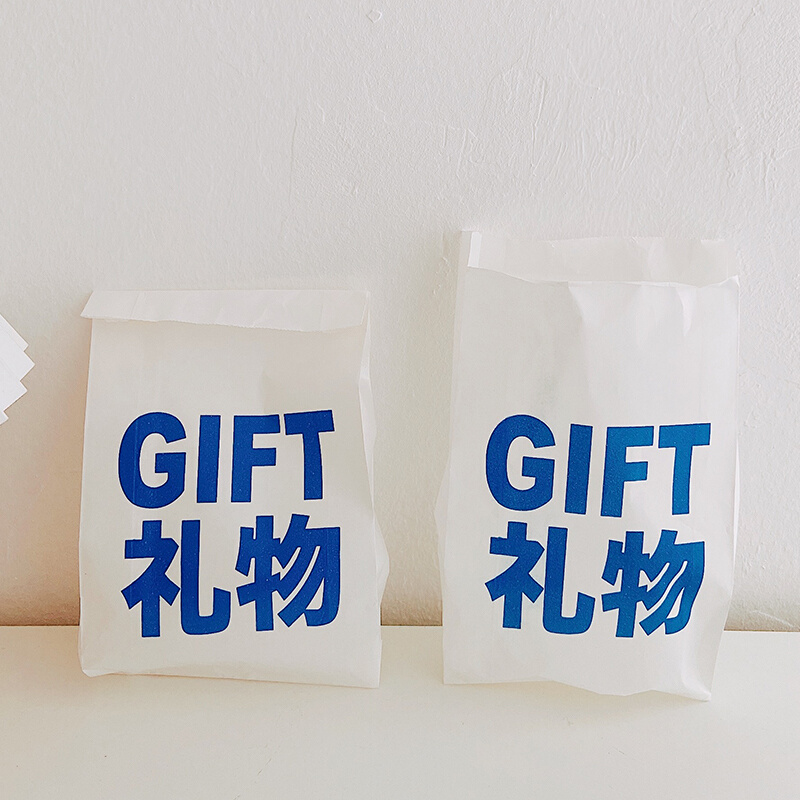 。M自制ins风礼物牛皮纸袋小号礼品袋饼干烘焙糖果包装袋韩国收纳
