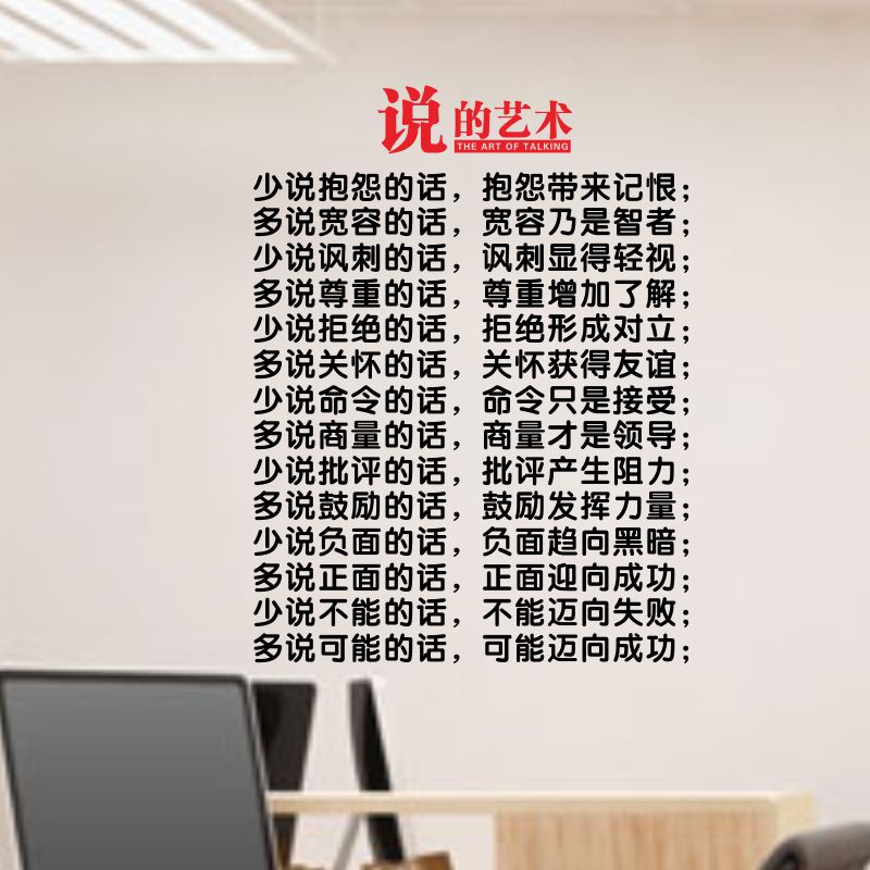 说话的艺术公司办公室会议室励志墙贴纸文字团队标语个性创意文化