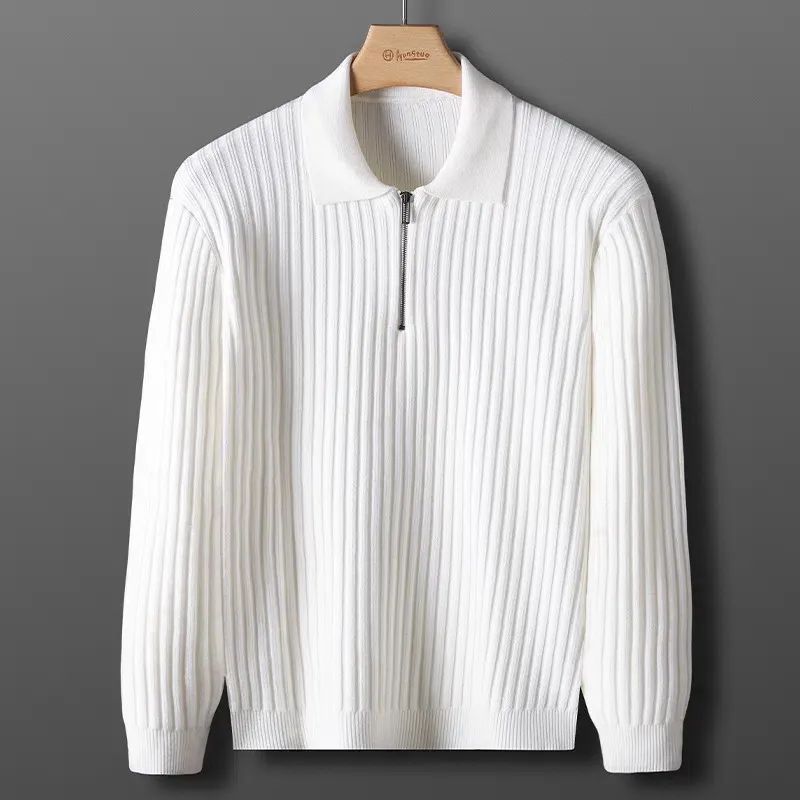 Light Business Vertical Stripe  Sweater Men's Autumn and