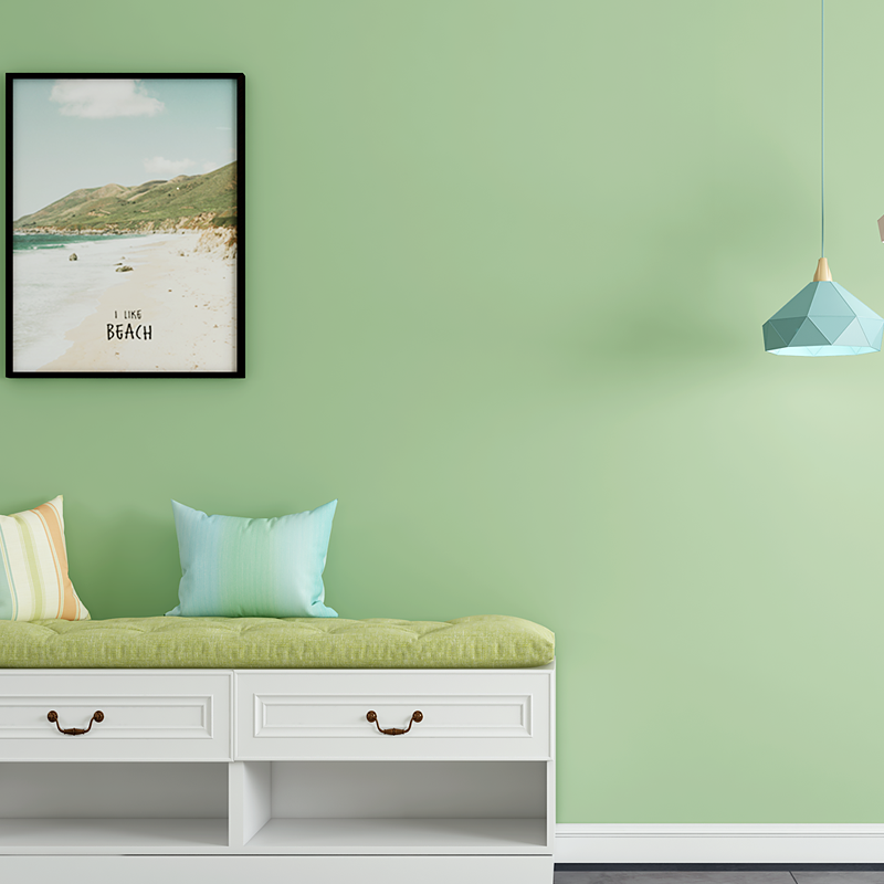 复古北欧浅绿色清新壁纸绿素色豆沙现代纯色墙纸淡绿简约浅青色小