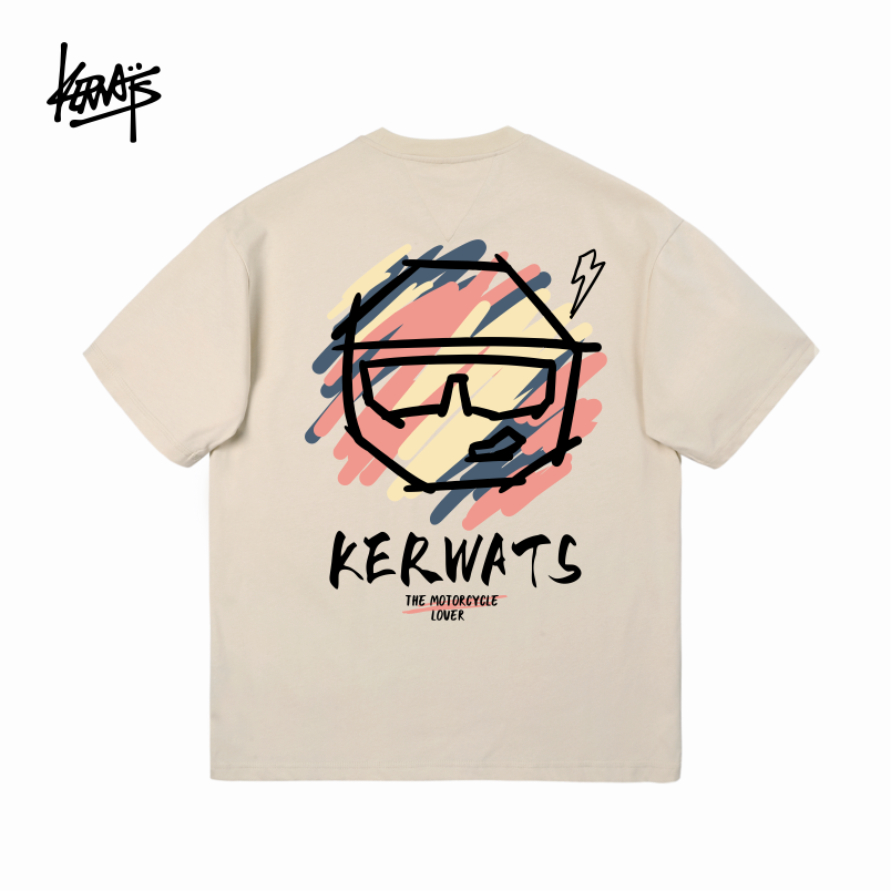 KERWATS/可维斯品牌涂鸦笑脸头像印花t恤韩版无性别男女250g短袖