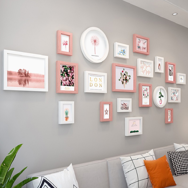 北欧风相框组合沙发背景墙照片墙装饰创意网红房间打印相片加画框