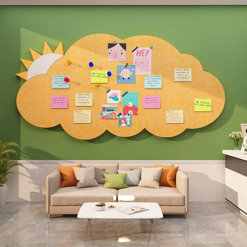 创意3d立体云朵装饰墙面毛毡板定制心理咨询室布置背景文化墙贴画
