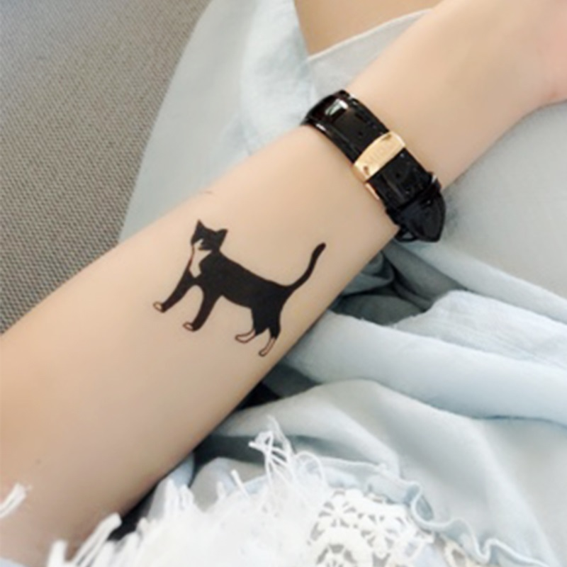 【2张黑猫】纹身贴防水女持久手臂小臂可爱个性纸图案小清新仿真