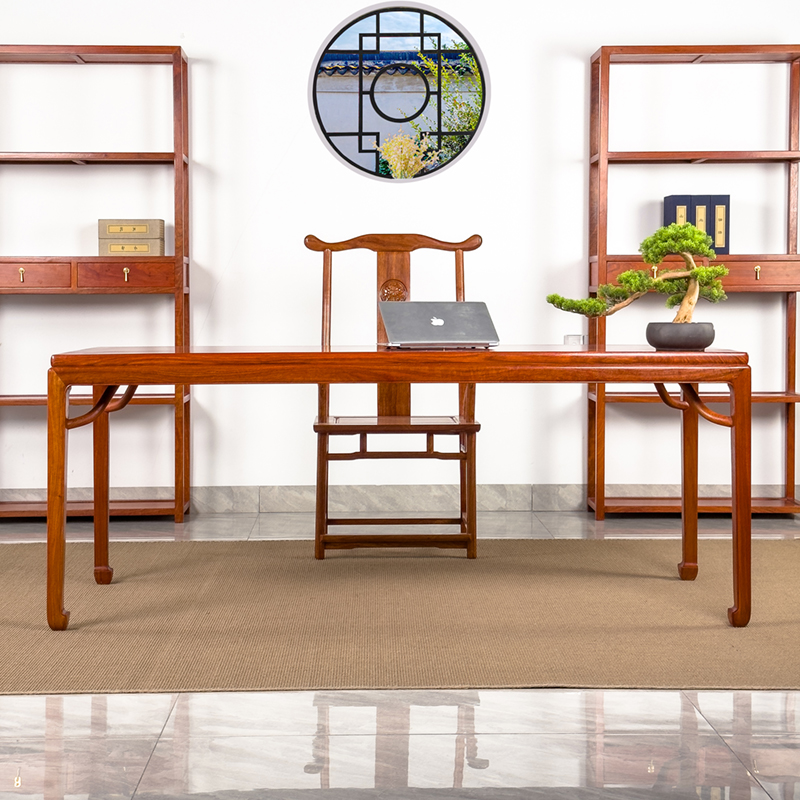 红木家具刺猬紫檀书桌全实木画桌画案新中式办公桌花梨木书法桌
