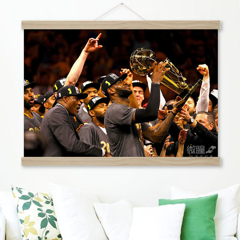 詹姆斯2016夺冠骑士总决赛海报挂画 NBA装饰画宿舍卧室篮球挂图