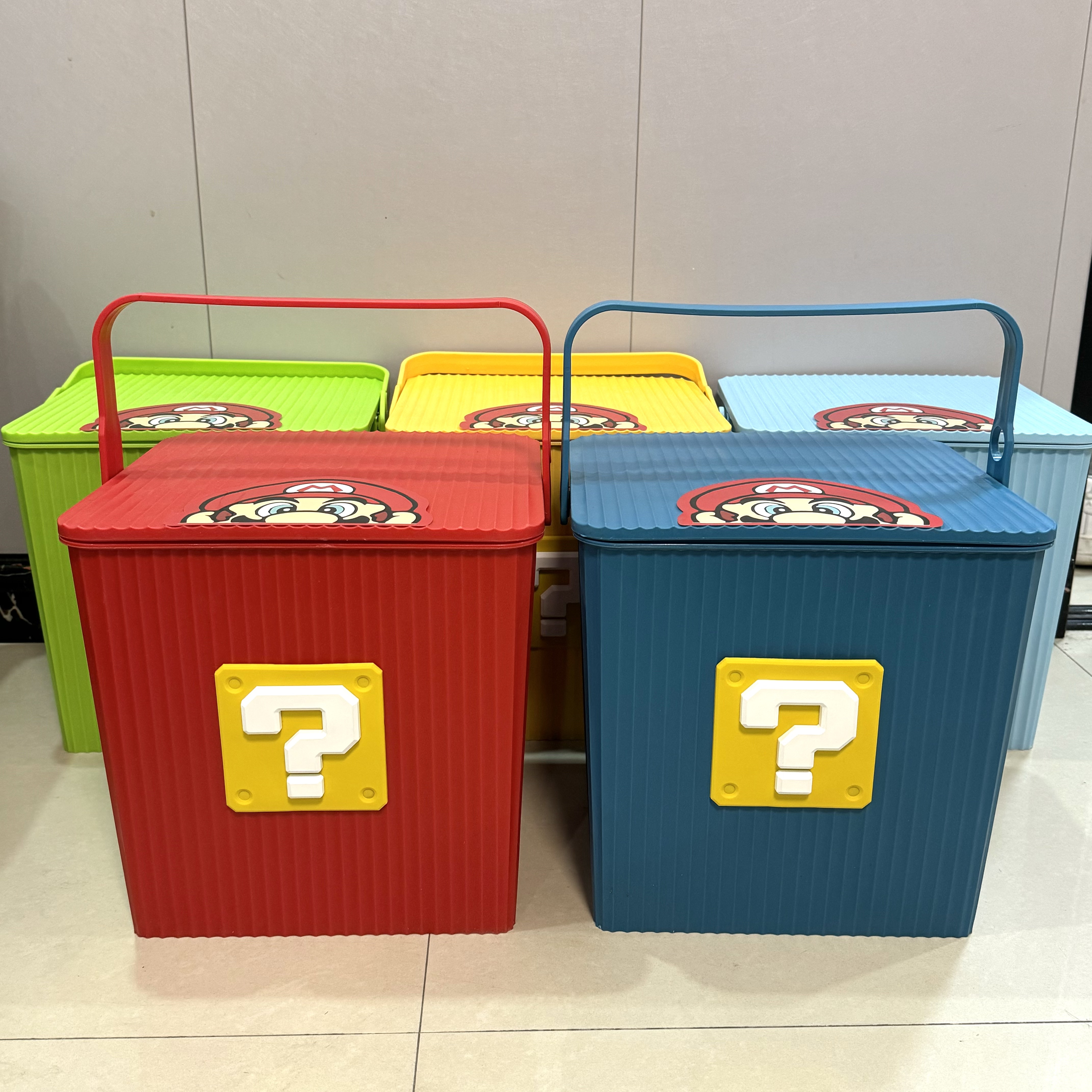 马里奥儿童玩具筐收纳箱可爱卡通手提玩偶零食盒大容量整理储物箱