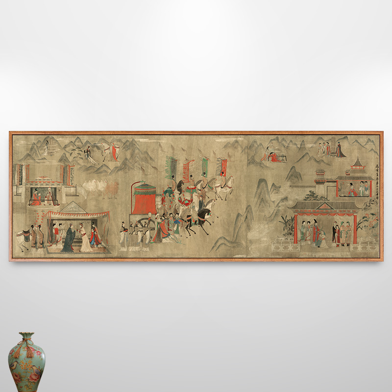 文成公主古代人物画西藏民族挂画新中式客厅装饰画中国风壁画仿古