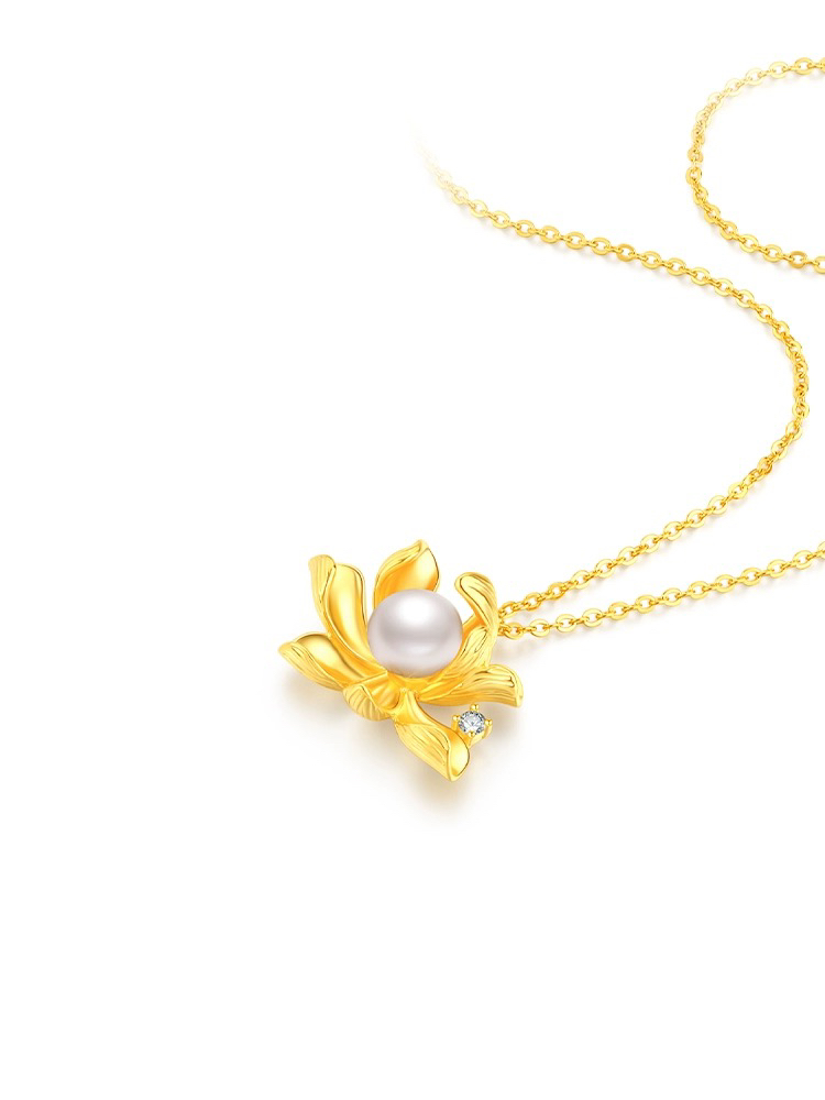 戴拉Dara  S925银花朵珍珠项链女设计感套链轻奢吊坠女友妈妈礼物