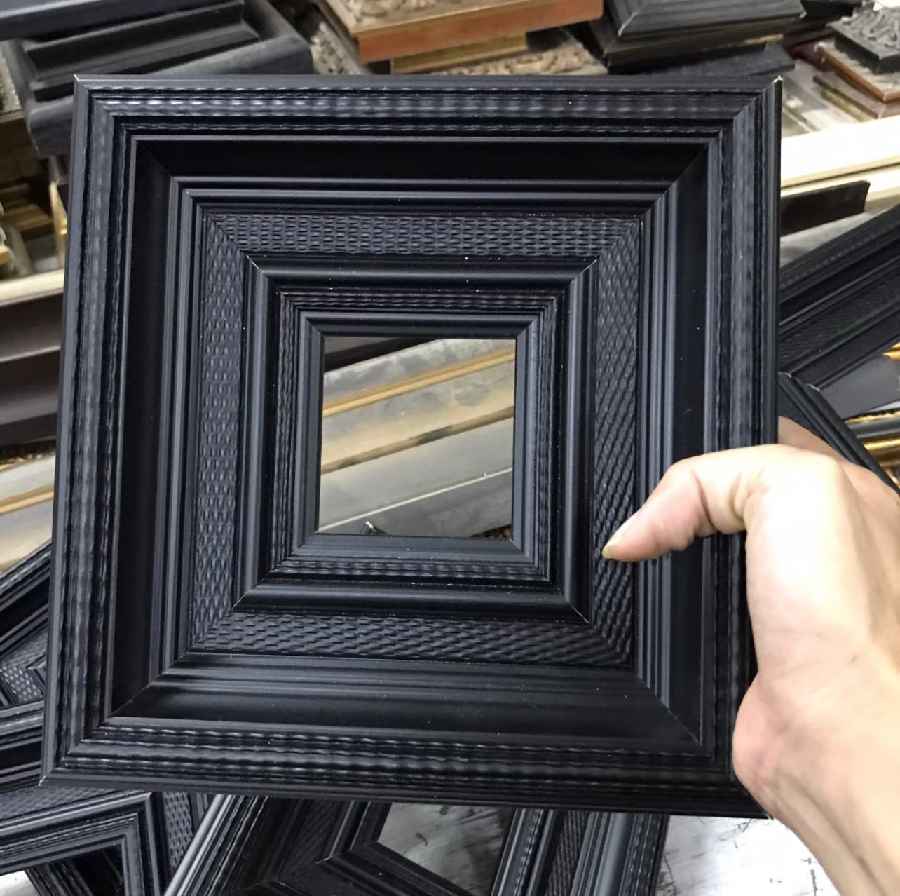 【可以定制】天隆黑色实木画框美式简约油画框相框摆台镜框装裱