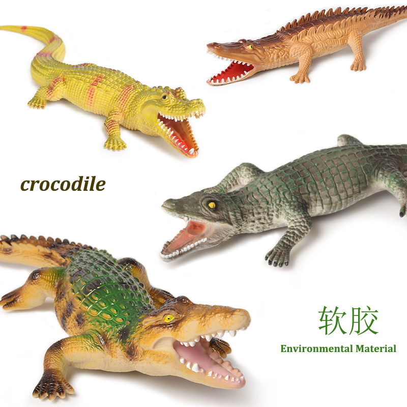 鳄鱼玩具软胶鳄鱼模型女男孩儿童男童大小号仿真动物玩具扬子鳄