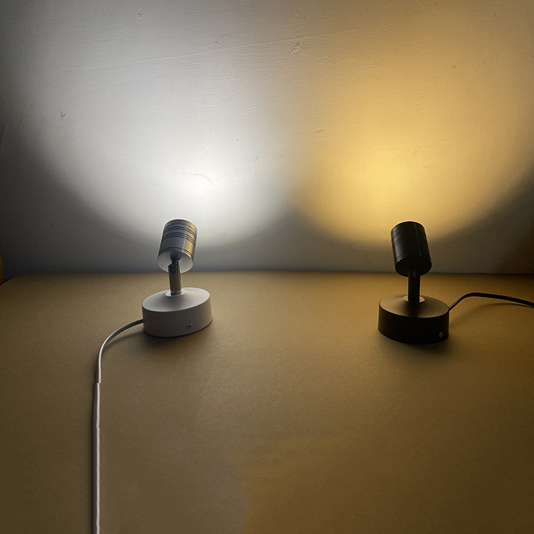 5瓦坐地吸顶两用小射灯LED吸顶灯插头式简单安装小物件壁画补光灯