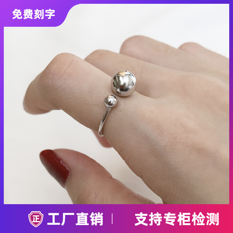 纯银冷淡风日式轻奢戒指女个性日韩潮人学生食指网红复古小众设计