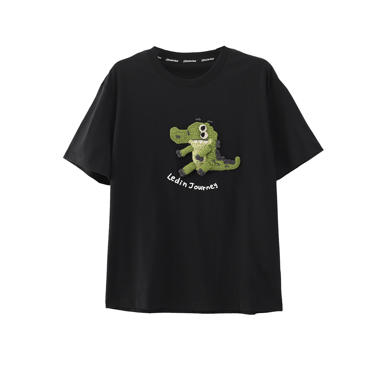 少淑乐D系列可爱毛织小鳄鱼休闲宽松显瘦短袖T恤夏装品牌撤柜女装