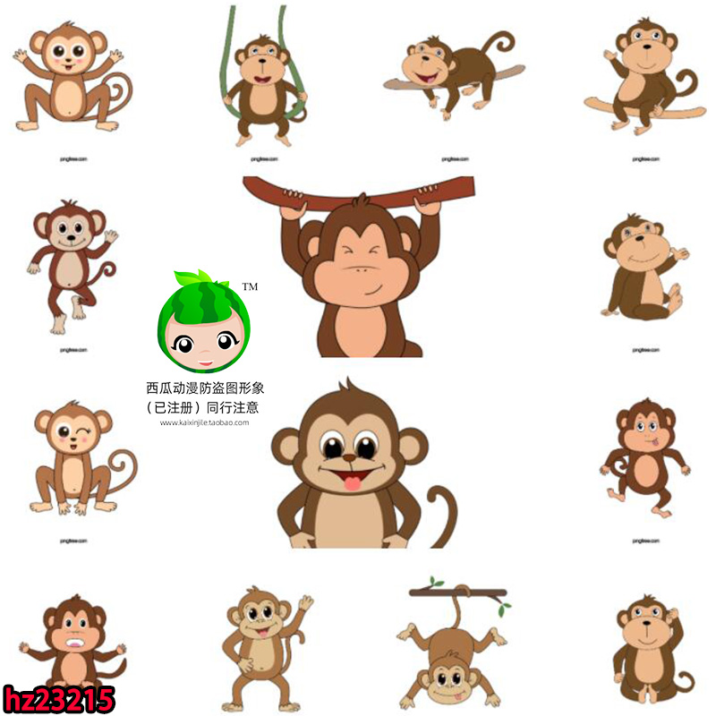an猴子动画制作素材ai格式支持导入小猴子