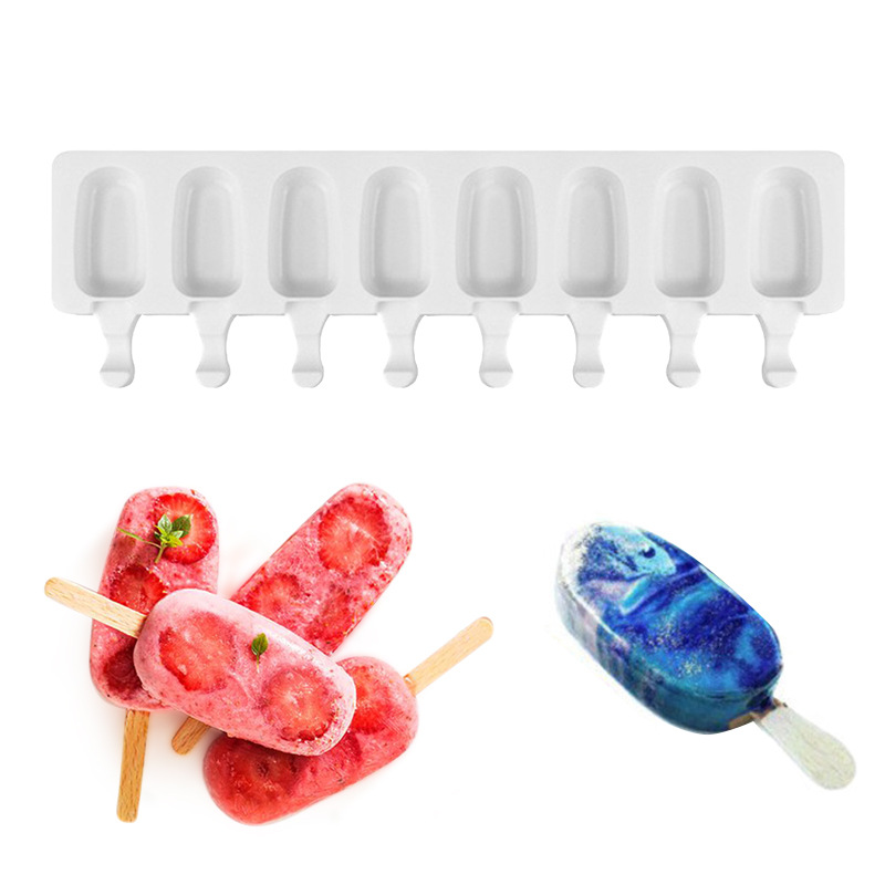 梦龙硅胶雪糕模具8连小号布丁冰激凌冰淇淋模具DIY家用自制冰棒