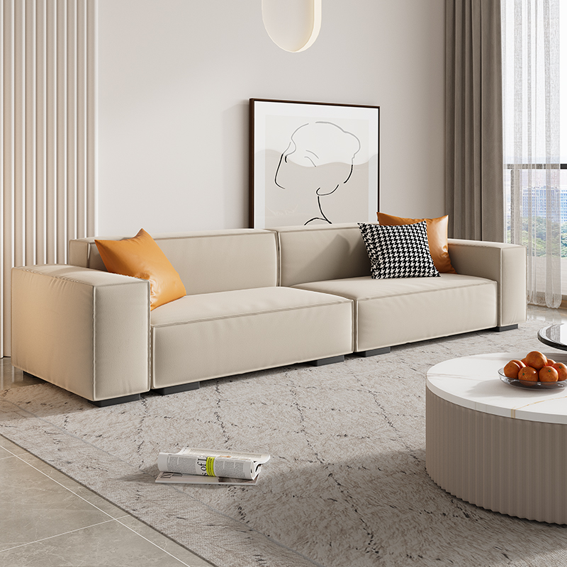 意式极简豆腐块沙发客厅现代简约科技布艺沙发直排北欧奶油风小户