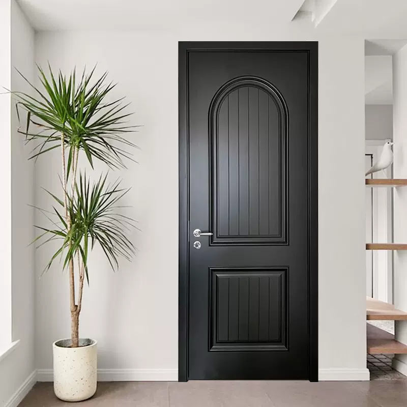 法式风格黑色卧室门房间门室内门美式扣线复古烤漆门玻璃门厨房门