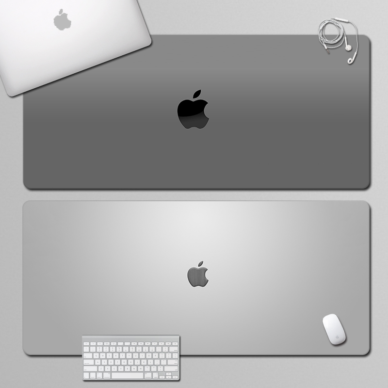 苹果鼠标垫超大高级感灰色简约男女生电脑键盘垫办公桌垫书桌垫子