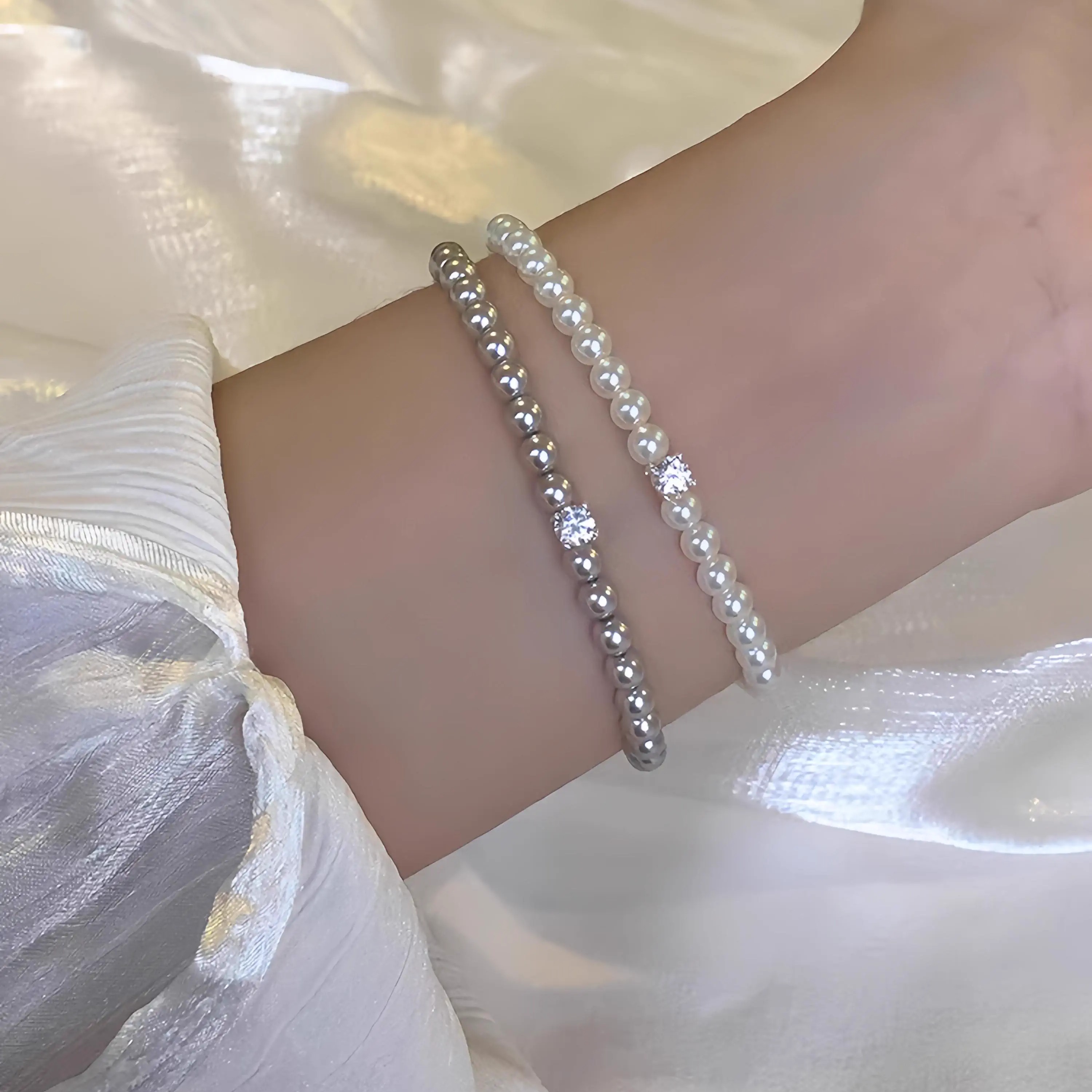 Ceelysees【S925纯银】进口施家珍珠手链·钻石·轻奢小众女手链