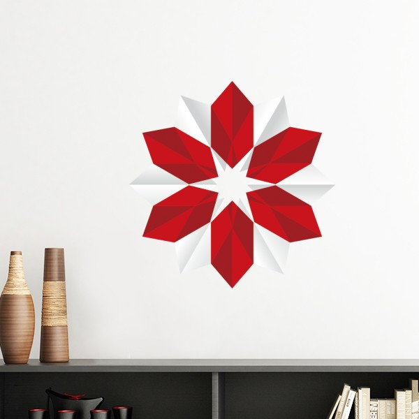 几何圣诞花折纸纹样墙贴壁纸房间贴花