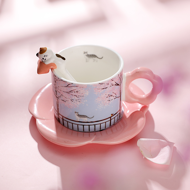 领养之家/原创四季顺遂马克杯咖啡杯唯美套装陶瓷设计感下午茶杯