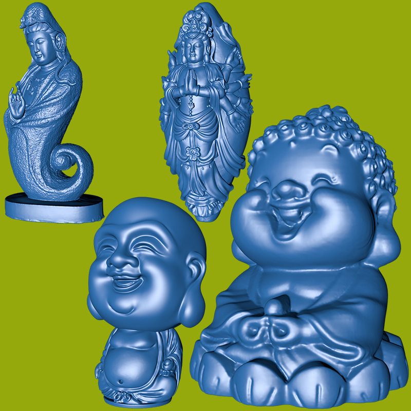 stl释迦摩尼佛弥勒佛观音菩萨圆雕图卡通可爱精雕图3D打印L0234