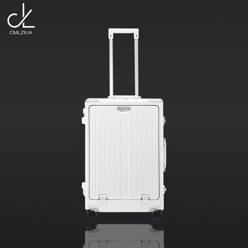 出口前开口行李箱新款20寸小型轻便登机箱多功能高品质旅行箱高端