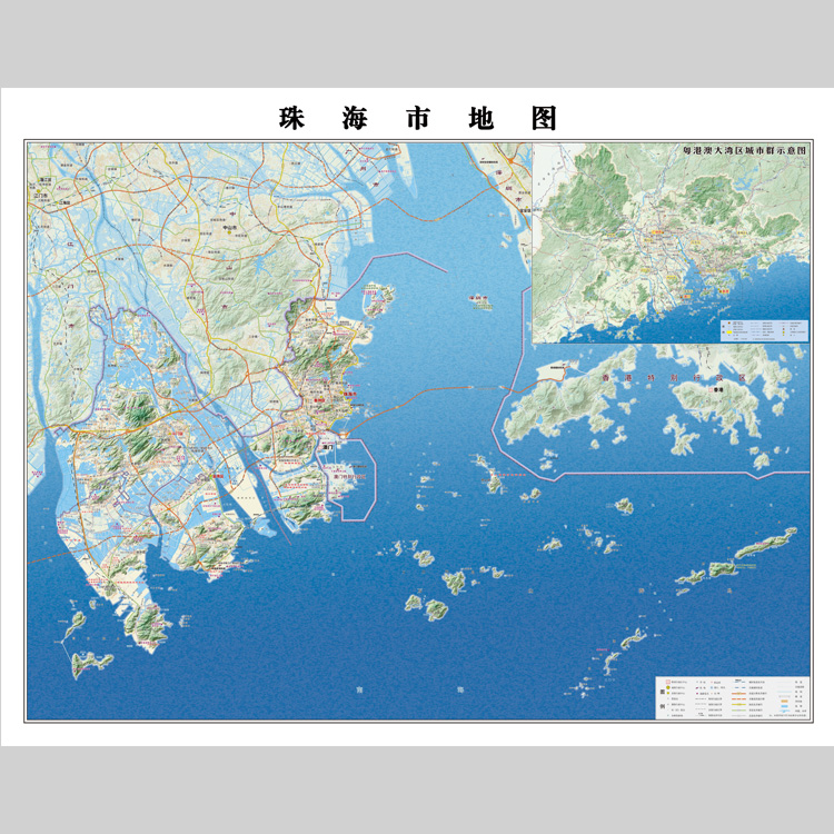 珠海市地图电子版设计素材文件