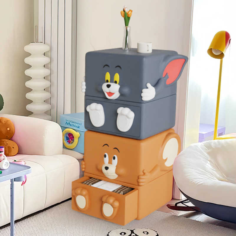 猫和老鼠床头柜小型男孩女孩可爱卡通柜子免安装卧室置物收纳柜子