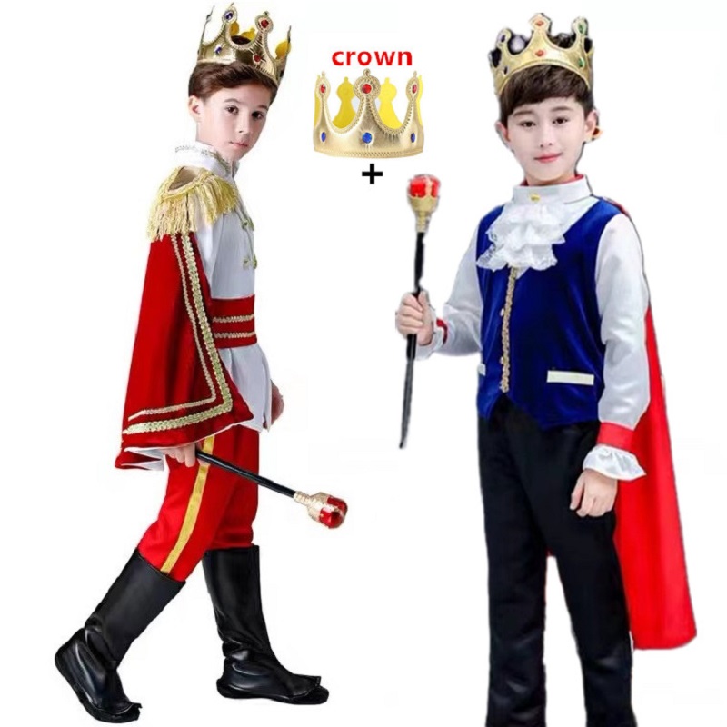 迪士尼王子服装童话故事男童国王表演出服cosplay儿童万圣节衣服