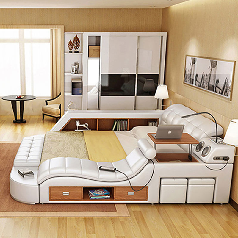床榻榻米床多功能按摩床家用双人床1.5米1.8米大婚床主卧软床