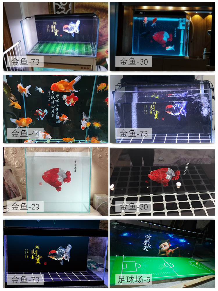 定制金鱼鱼缸背景纸兰寿泰狮鹅头红造景壁画3d效果立体60cmx40cm