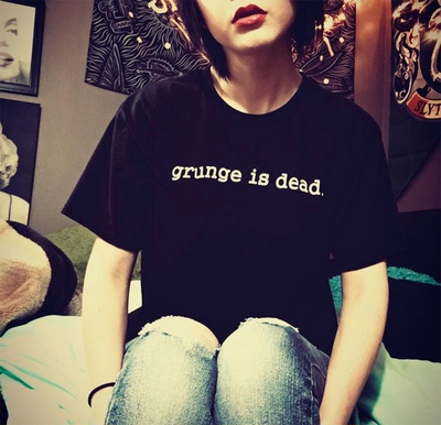 纯棉圆领短袖潮流百搭Kurt Cobain科特库本 T恤 grunge is dead男