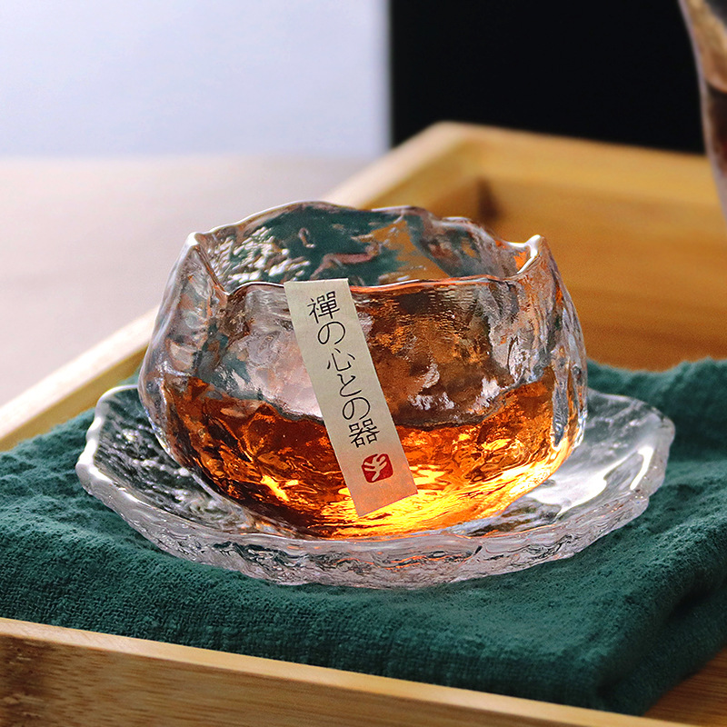 初雪琉璃品茗杯单杯日式迷你个人小茶杯功夫茶茶具单个小号玻璃杯
